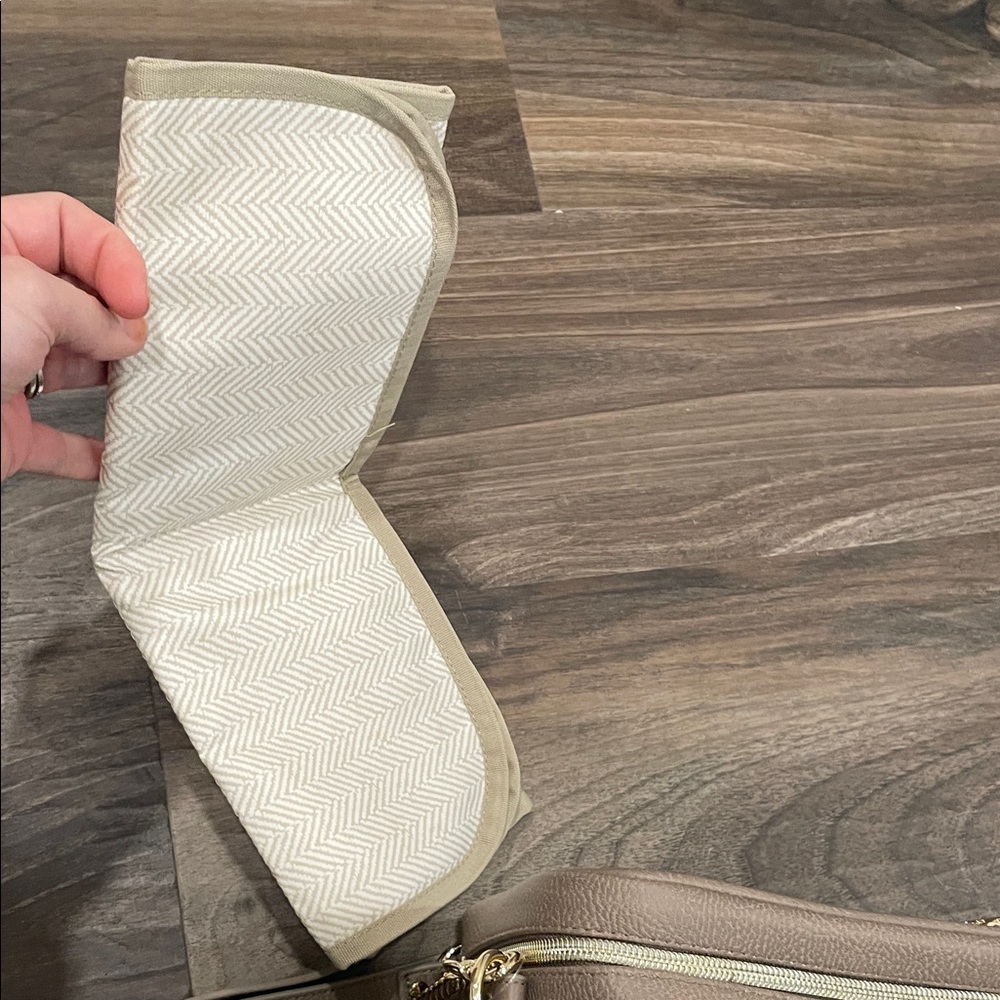 Itzy Ritzy Taupe Quilted Crossbody Mini Diaper Bag - Picture 3 of 7